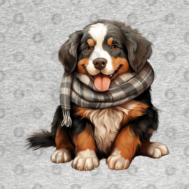 Winter Bernese Mountain Dog by Chromatic Fusion Studio